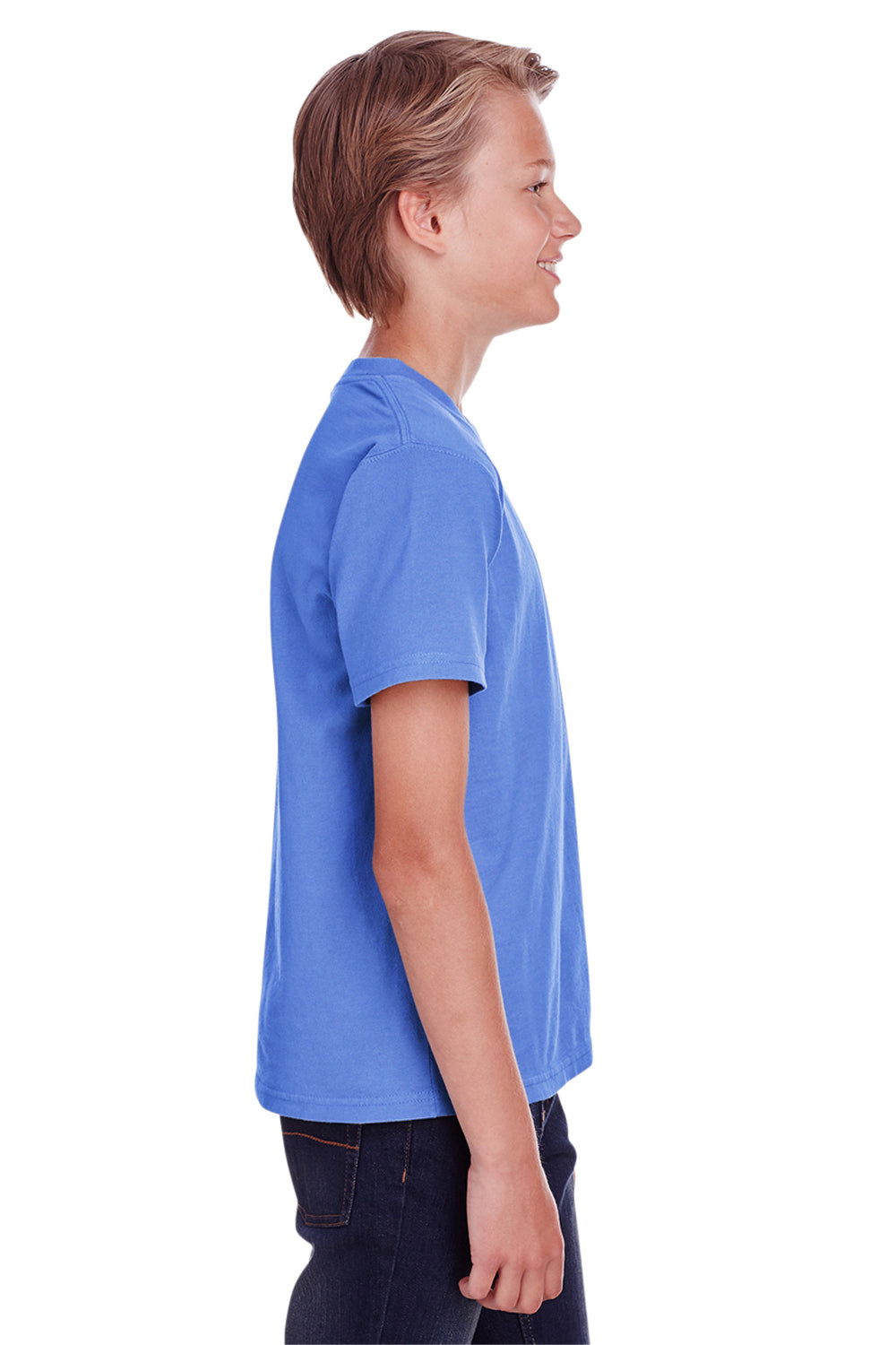 ComfortWash by Hanes GDH175 Youth Short Sleeve Crewneck T-Shirt Deep Forte Blue Side