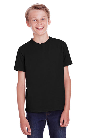 ComfortWash by Hanes GDH175 Youth Short Sleeve Crewneck T-Shirt Black Front