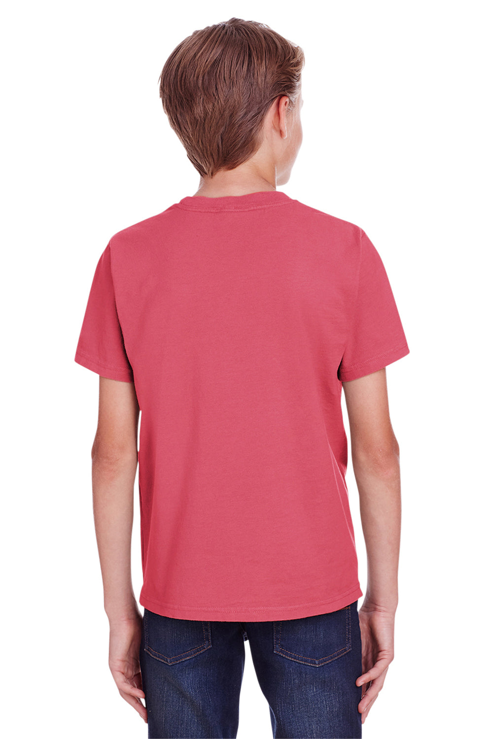 ComfortWash by Hanes GDH175 Youth Short Sleeve Crewneck T-Shirt Crimson Red Back