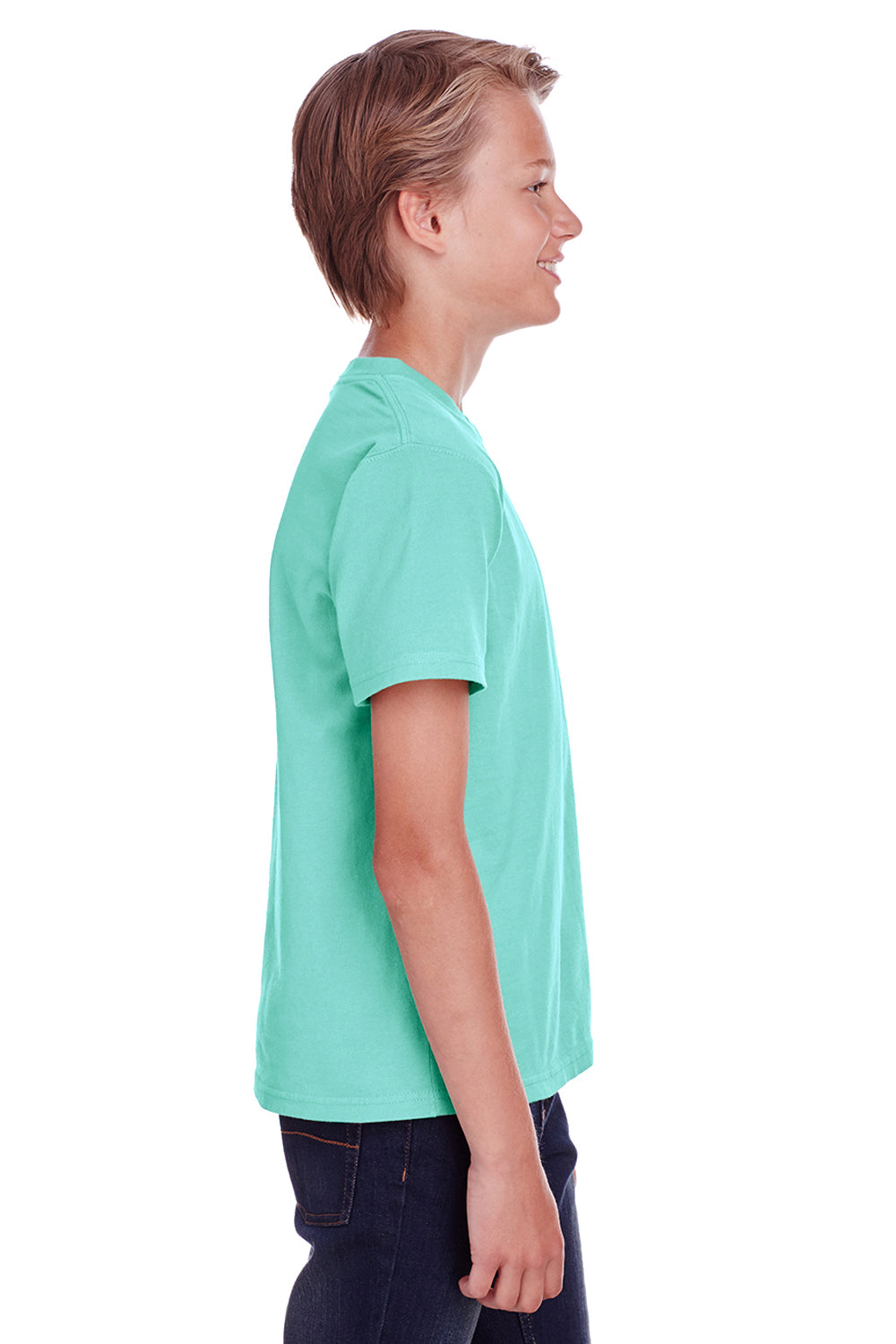 ComfortWash by Hanes GDH175 Youth Short Sleeve Crewneck T-Shirt Mint Green Side