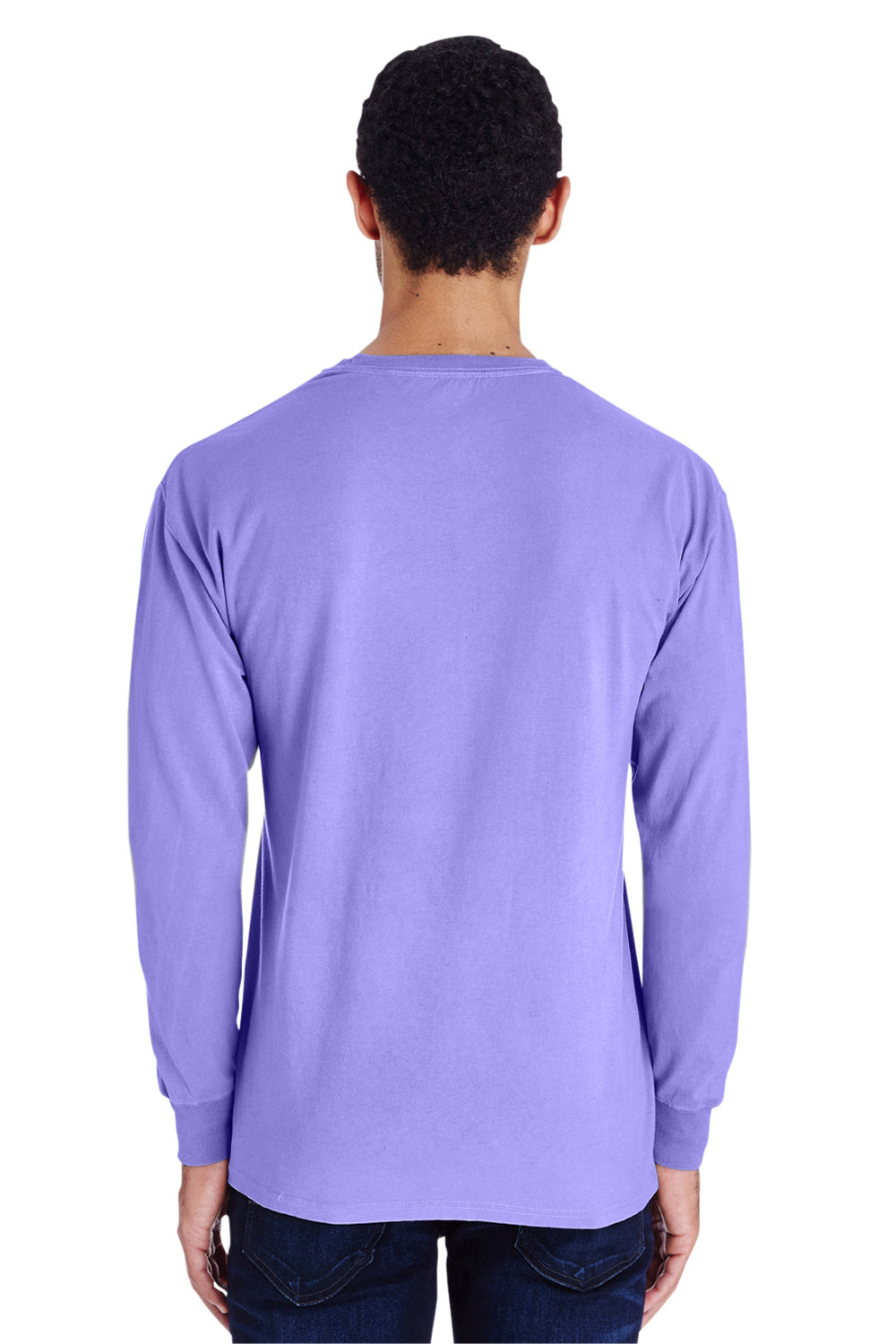 ComfortWash by Hanes GDH200 Long Sleeve Crewneck T-Shirt Lavender Purple Back