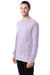ComfortWash by Hanes GDH200 Mens Long Sleeve Crewneck T-Shirt Future Lavender Purple 3Q