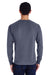 ComfortWash By Hanes GDH250 Mens Long Sleeve Crewneck T-Shirt w/ Pocket Slate Blue Back