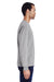 ComfortWash By Hanes GDH250 Mens Long Sleeve Crewneck T-Shirt w/ Pocket Concrete Grey Side