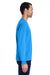 ComfortWash By Hanes GDH250 Mens Long Sleeve Crewneck T-Shirt w/ Pocket Sky Blue Side
