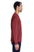 ComfortWash by Hanes GDH250 Long Sleeve Crewneck T-Shirt w/ Pocket Cayenne Red Side