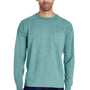 ComfortWash by Hanes Mens Long Sleeve Crewneck T-Shirt w/ Pocket - Spanish Moss Green