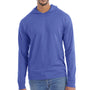 ComfortWash by Hanes Mens Jersey Long Sleeve Hooded T-Shirt Hoodie - Deep Forte Blue