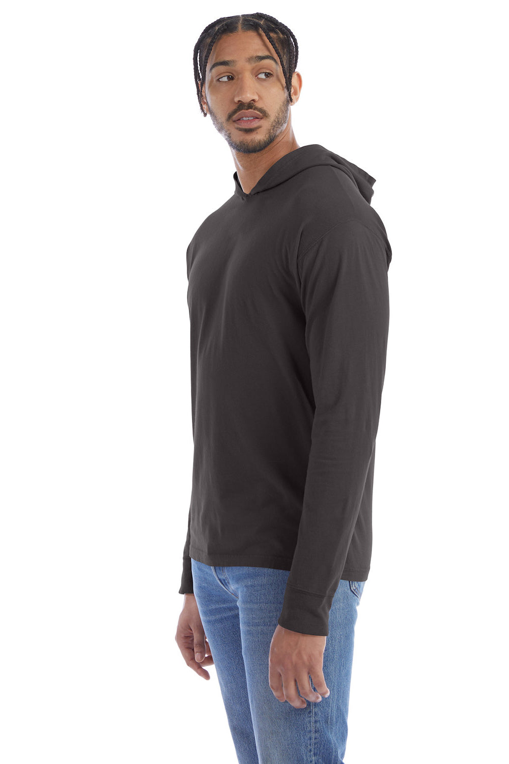 ComfortWash by Hanes GDH280 Mens Jersey Long Sleeve Hooded T-Shirt Hoodie New Railroad 3Q