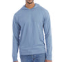ComfortWash by Hanes Mens Jersey Long Sleeve Hooded T-Shirt Hoodie - Saltwater Blue