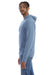 ComfortWash by Hanes GDH280 Mens Jersey Long Sleeve Hooded T-Shirt Hoodie Saltwater Blue Side