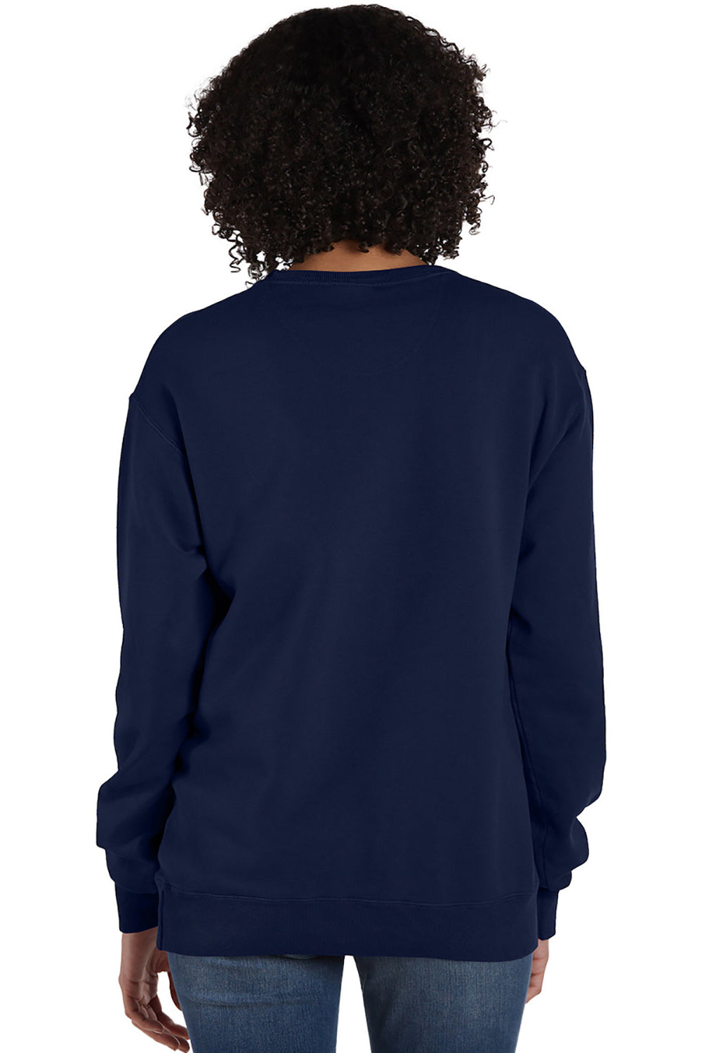 ComfortWash by Hanes GDH400 Mens Crewneck Sweatshirt Navy Blue Back