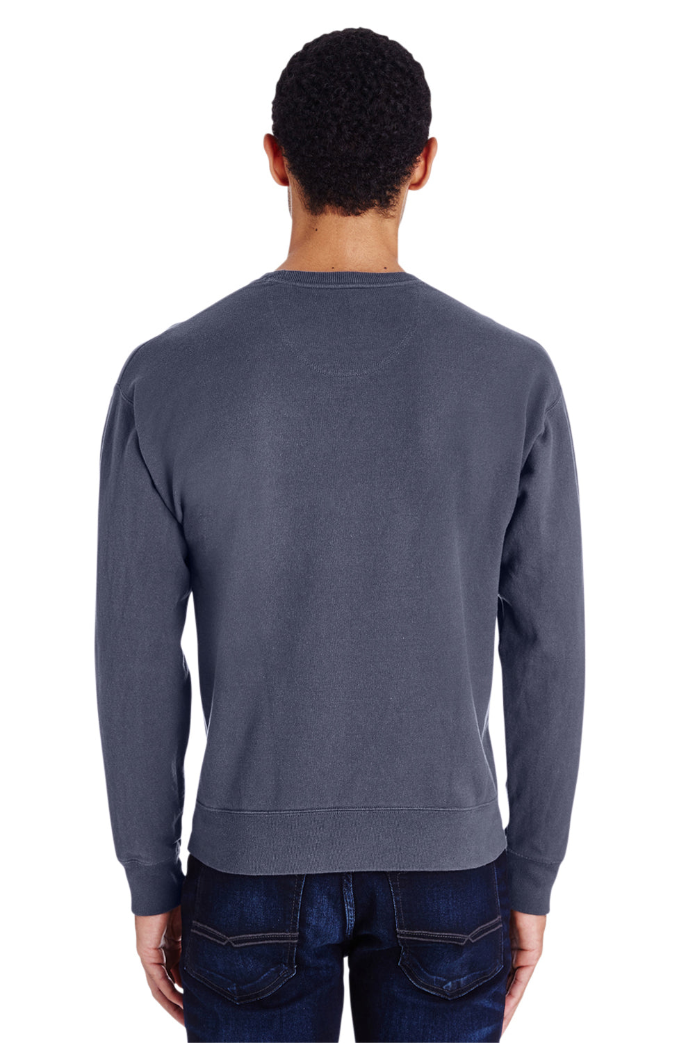 ComfortWash By Hanes GDH400 Mens Crewneck Sweatshirt Slate Blue Back