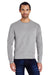 ComfortWash By Hanes GDH400 Mens Crewneck Sweatshirt Concrete Grey Front