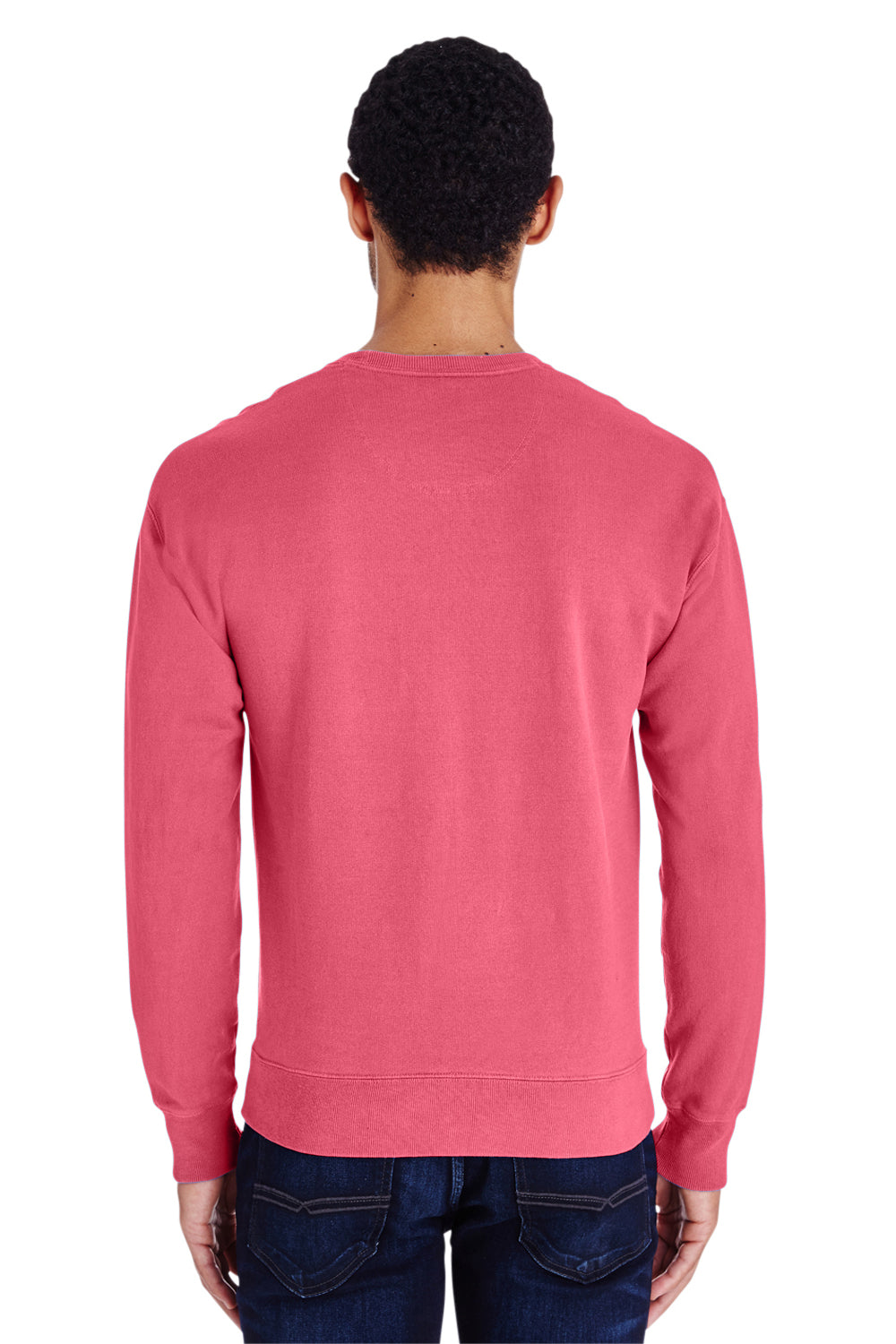 ComfortWash By Hanes GDH400 Mens Crewneck Sweatshirt Crimson Red Back