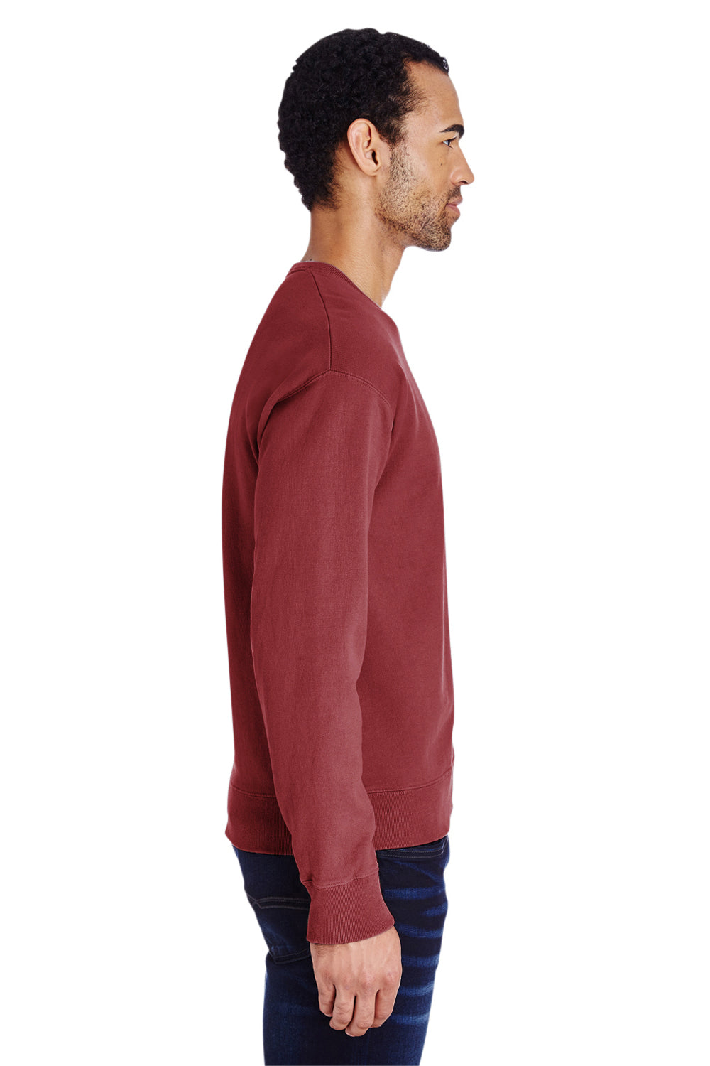 ComfortWash by Hanes GDH400 Crewneck Sweatshirt Cayenne Red Side