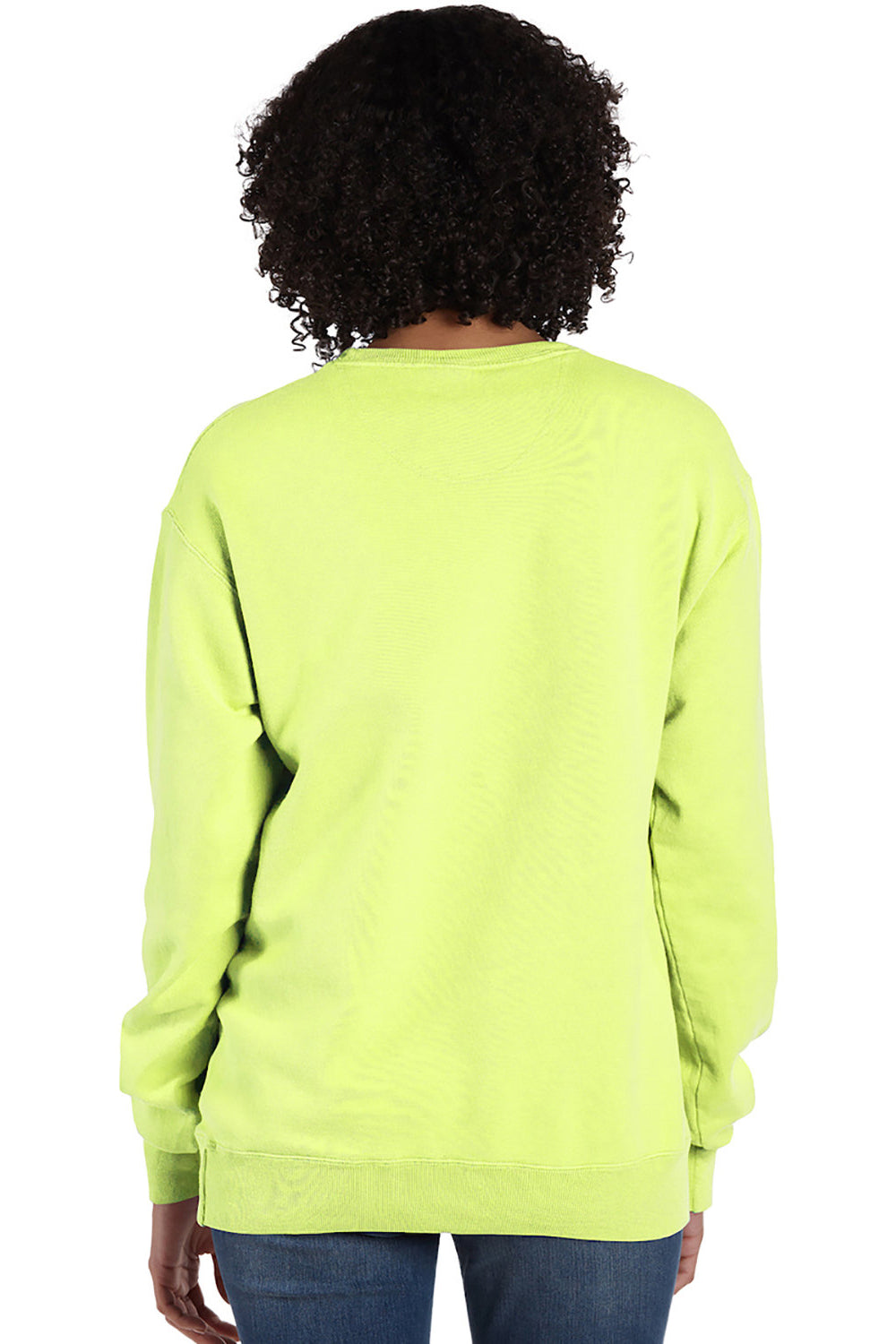 ComfortWash by Hanes GDH400 Mens Crewneck Sweatshirt Chic Lime Green Back