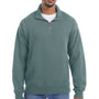 ComfortWash by Hanes Mens 1/4 Zip Sweatshirt - Cypress Green