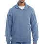 ComfortWash by Hanes Mens 1/4 Zip Sweatshirt - Saltwater Blue