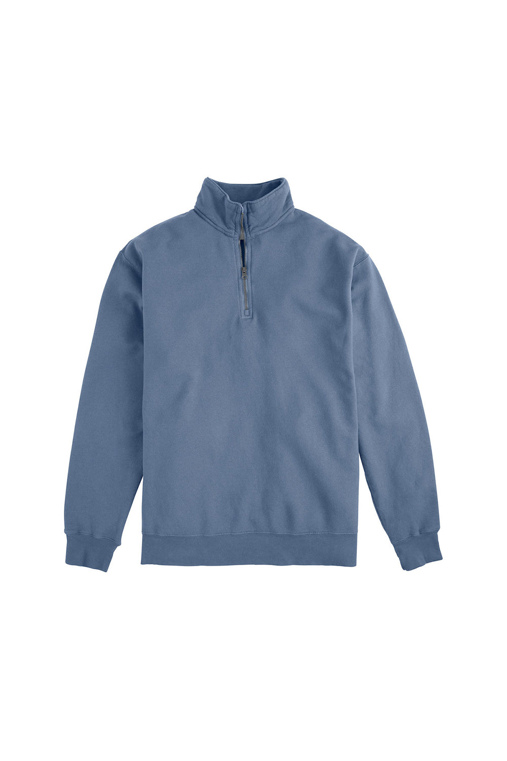ComfortWash by Hanes GDH425 Mens 1/4 Zip Sweatshirt Saltwater Blue Flat Front