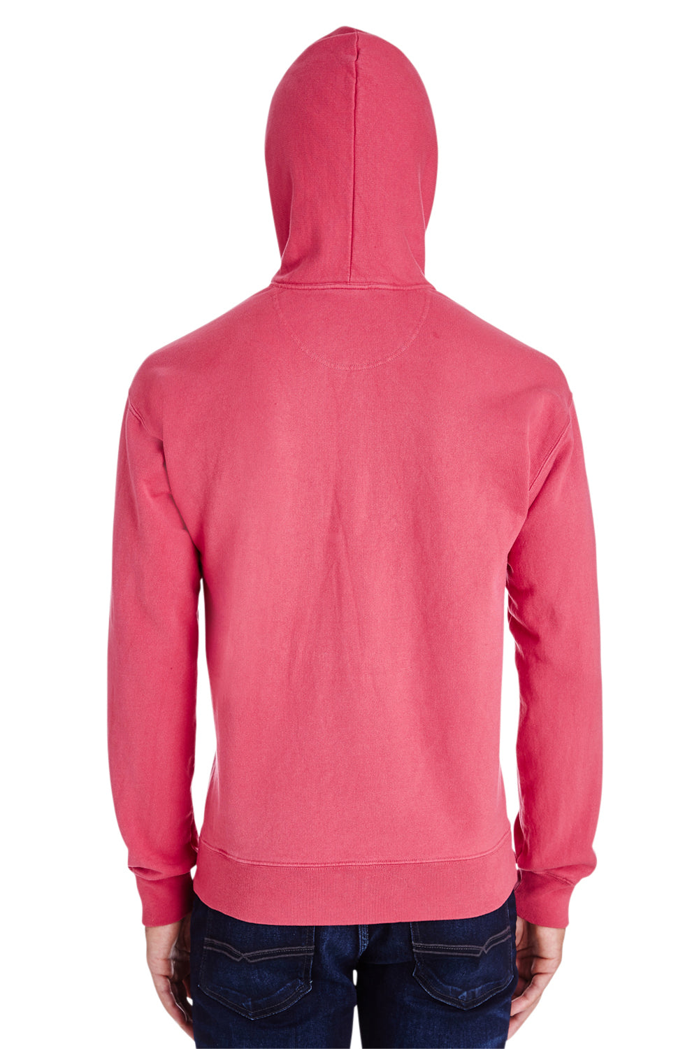 ComfortWash By Hanes GDH450 Mens Hooded Sweatshirt Hoodie Crimson Red Back