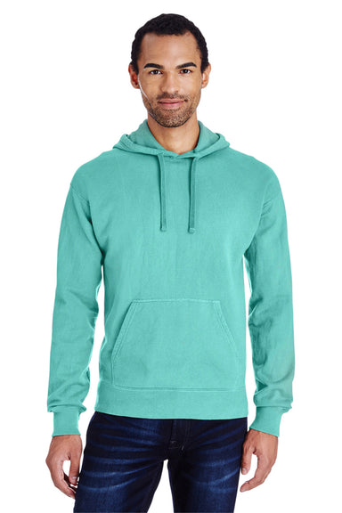 ComfortWash By Hanes GDH450 Mens Hooded Sweatshirt Hoodie Mint Green Front