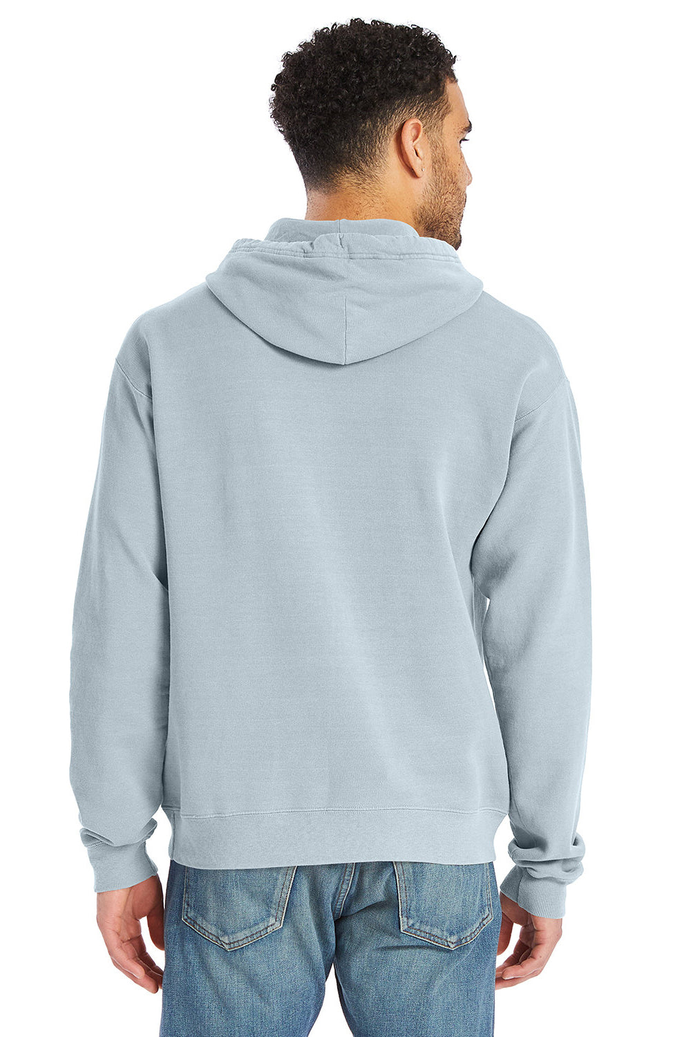 ComfortWash by Hanes GDH450 Mens Hooded Sweatshirt Hoodie Soothing Blue Back