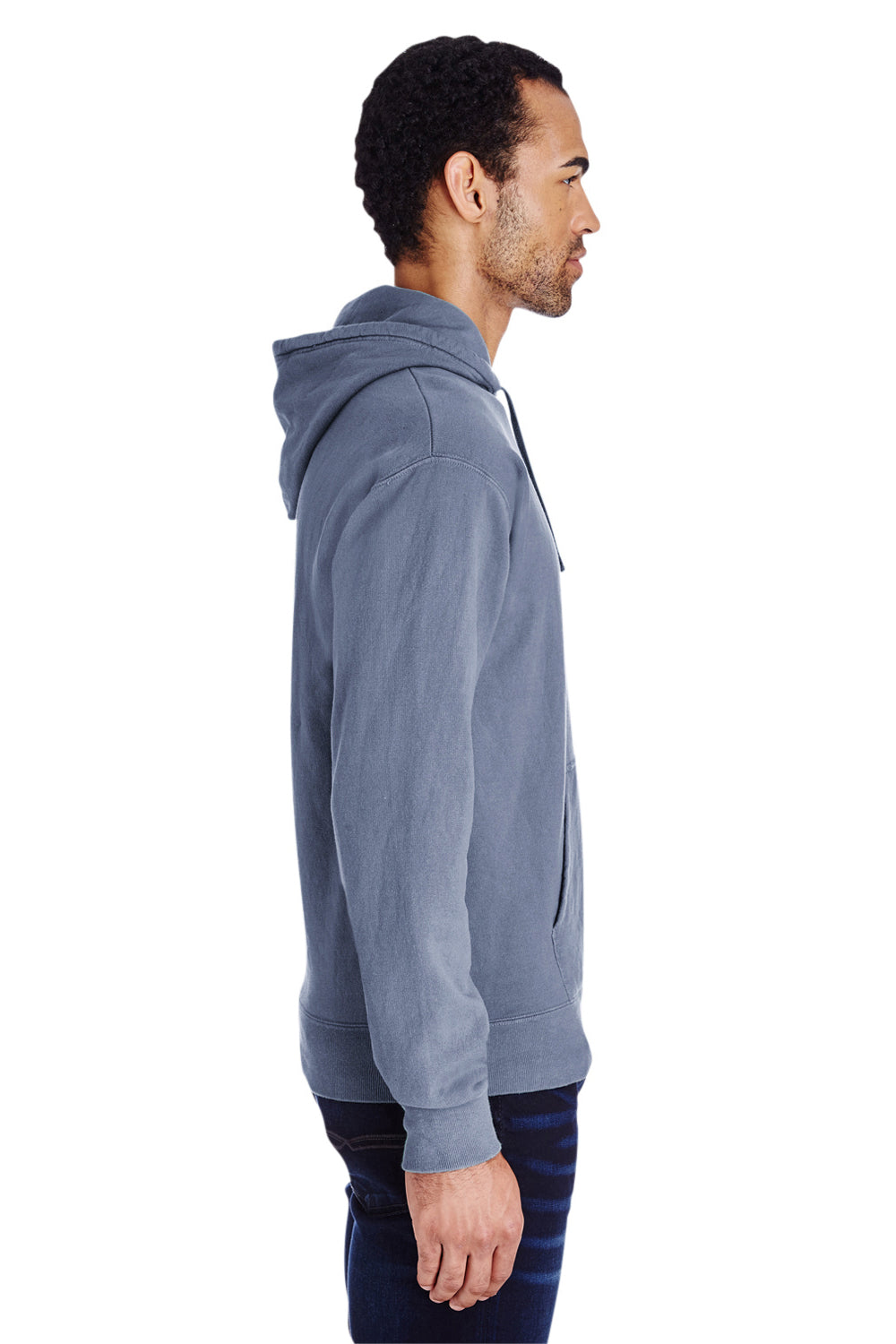 ComfortWash by Hanes GDH450 Hooded Sweatshirt Hoodie Saltwater Blue Side