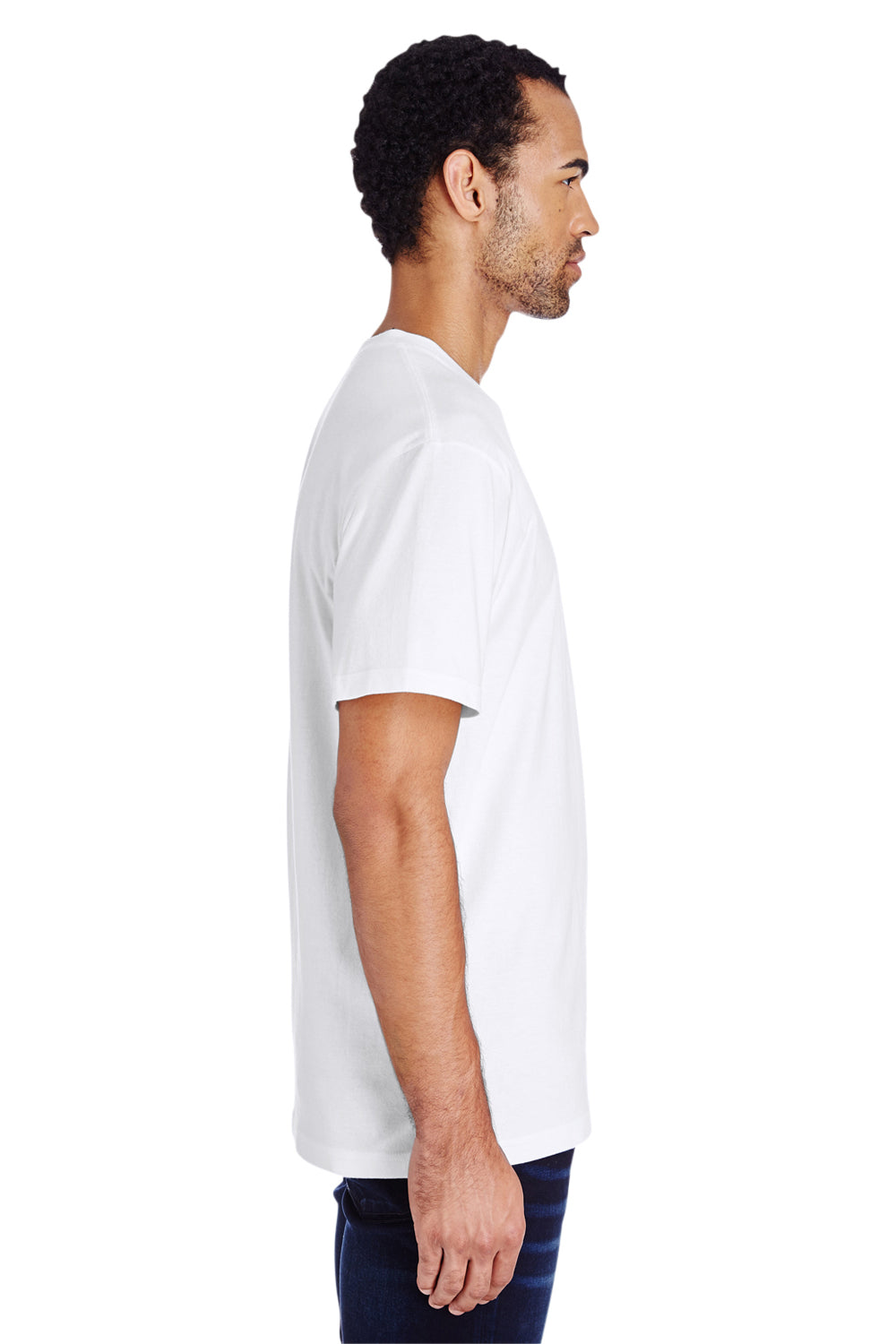 Gildan H000 Mens Hammer Short Sleeve Crewneck T-Shirt White Side