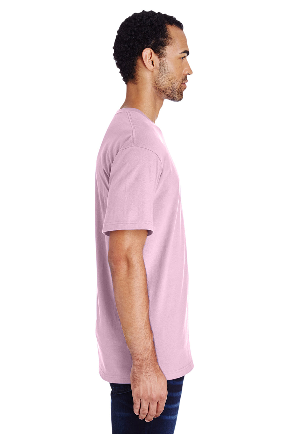 Gildan H000 Mens Hammer Short Sleeve Crewneck T-Shirt Light Pink Side