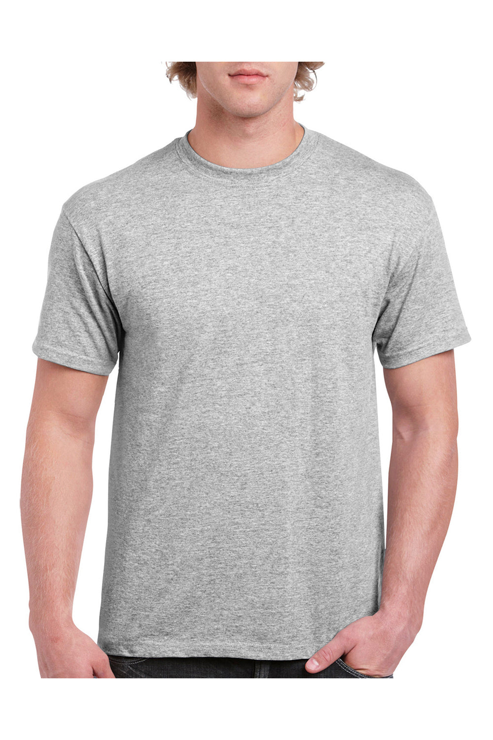 Gildan H000 Mens Hammer Short Sleeve Crewneck T-Shirt Sport Grey Front
