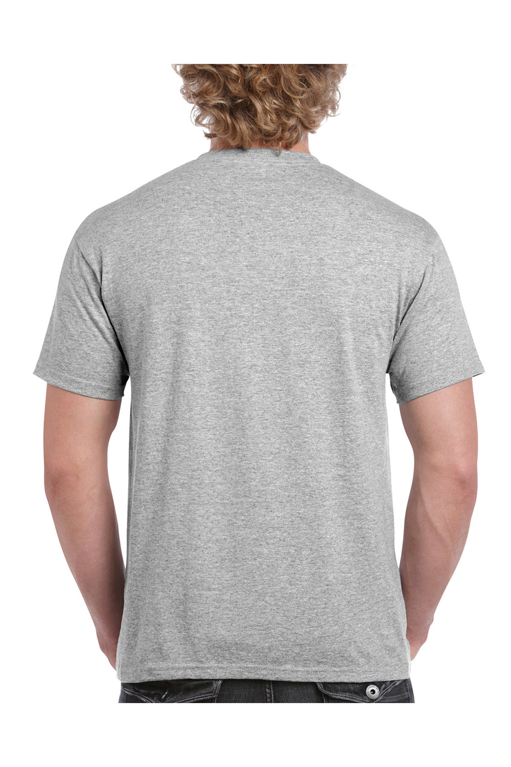 Gildan H000 Mens Hammer Short Sleeve Crewneck T-Shirt Sport Grey Back