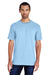 Gildan H000 Mens Hammer Short Sleeve Crewneck T-Shirt Chambray Blue Front