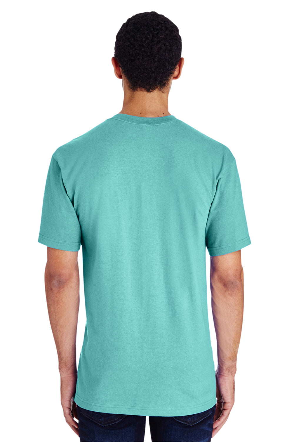 Gildan H000 Mens Hammer Short Sleeve Crewneck T-Shirt Seafoam Green Back
