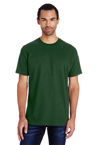 Gildan H000 Mens Hammer Short Sleeve Crewneck T-Shirt Dark Green Front