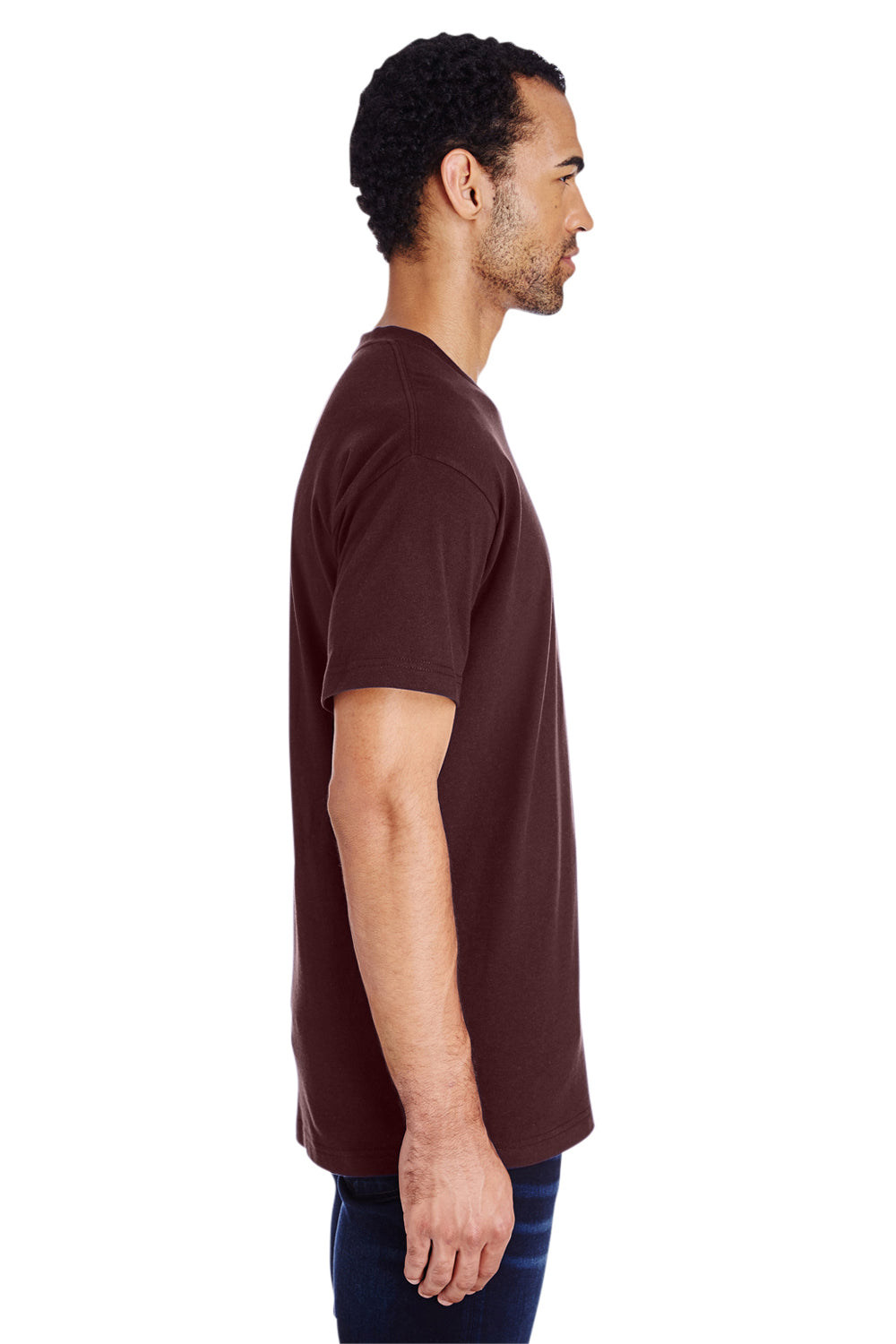 Gildan H000 Mens Hammer Short Sleeve Crewneck T-Shirt Maroon Side