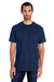 Gildan H000 Mens Hammer Short Sleeve Crewneck T-Shirt Navy Blue Front