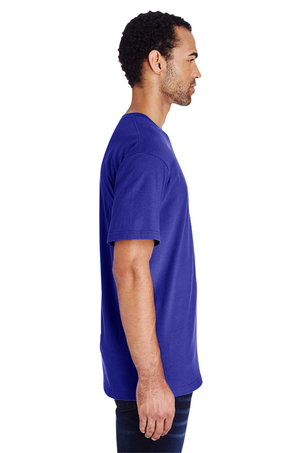 Gildan H000 Mens Hammer Short Sleeve Crewneck T-Shirt Royal Blue Side