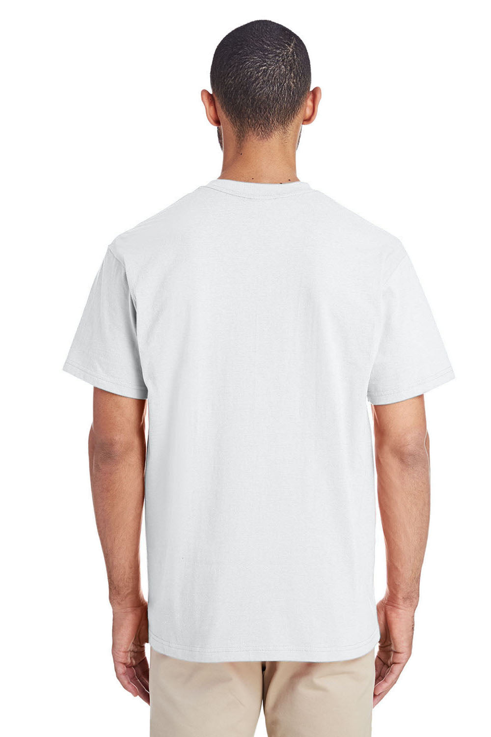 Gildan H300 Mens Hammer Short Sleeve Crewneck T-Shirt w/ Pocket White Back