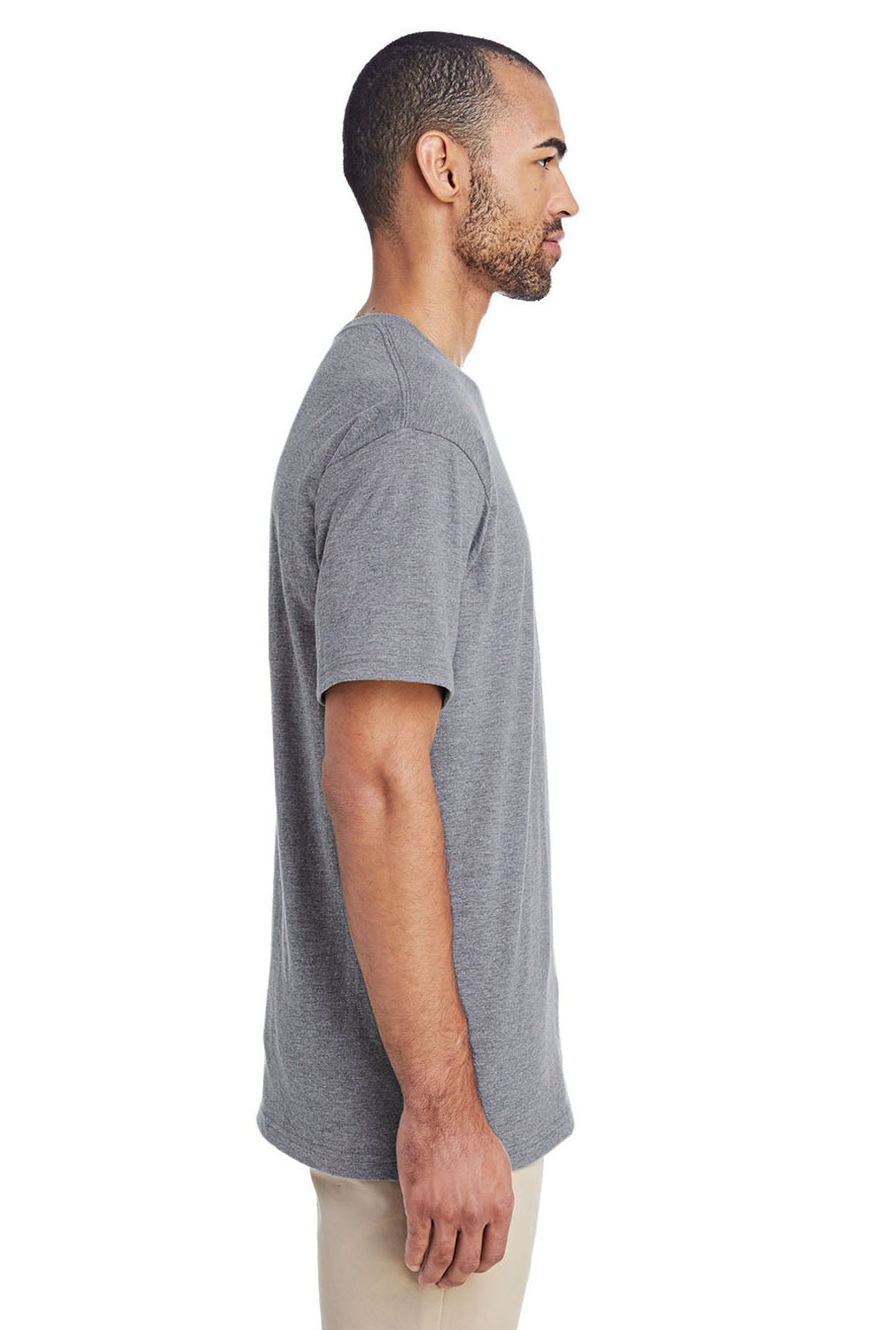 Gildan H300 Mens Hammer Short Sleeve Crewneck T-Shirt w/ Pocket Sport Grey Side