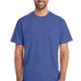 Gildan Mens Hammer Short Sleeve Crewneck T-Shirt w/ Pocket - Flo Blue - Closeout