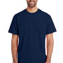 Gildan Mens Hammer Short Sleeve Crewneck T-Shirt w/ Pocket - Sport Dark Navy Blue - Closeout