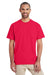 Gildan H300 Mens Hammer Short Sleeve Crewneck T-Shirt w/ Pocket Red Front