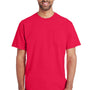 Gildan Mens Hammer Short Sleeve Crewneck T-Shirt w/ Pocket - Sport Scarlet Red - Closeout