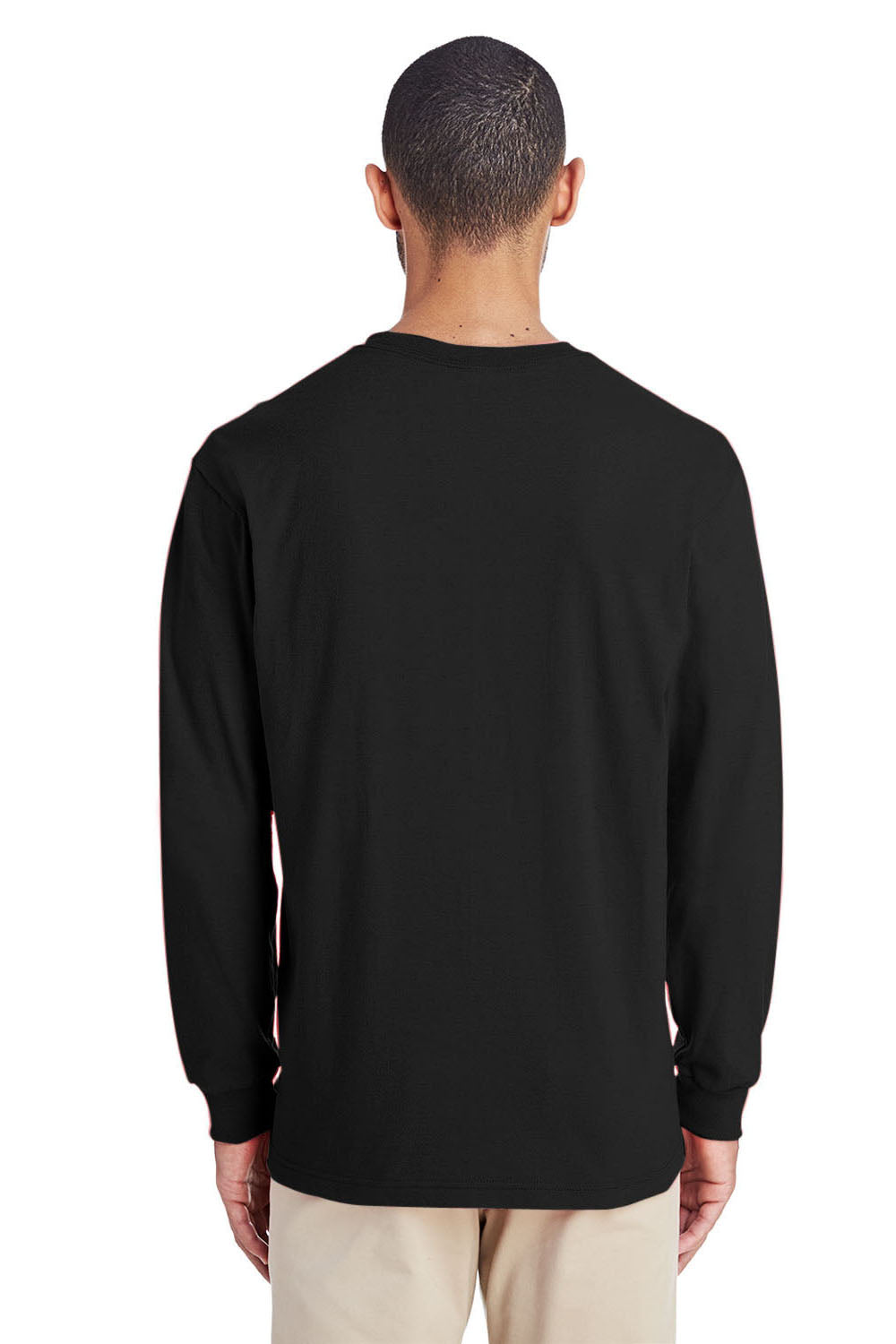 Gildan H400 Mens Hammer Long Sleeve Crewneck T-Shirt Black Back
