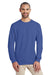 Gildan H400 Mens Hammer Long Sleeve Crewneck T-Shirt Flo Blue Front
