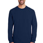Gildan Mens Hammer Long Sleeve Crewneck T-Shirt - Sport Dark Navy Blue