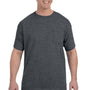 Hanes Mens ComfortSoft Short Sleeve Crewneck T-Shirt w/ Pocket - Heather Charcoal Grey