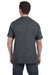 Hanes H5590 Mens ComfortSoft Short Sleeve Crewneck T-Shirt w/ Pocket Heather Charcoal Grey Back