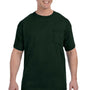 Hanes Mens ComfortSoft Short Sleeve Crewneck T-Shirt w/ Pocket - Deep Forest Green